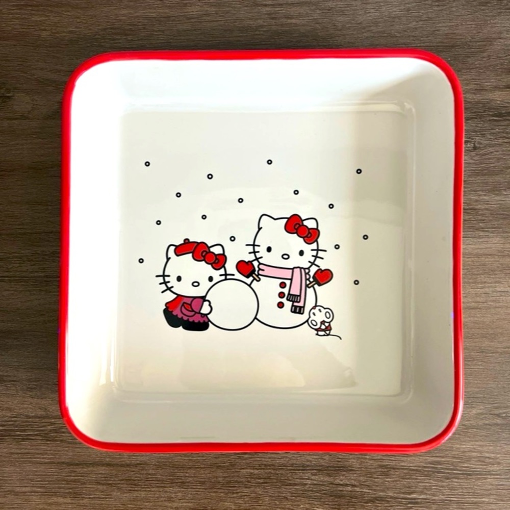 Hello Kitty Square Snowman Dish